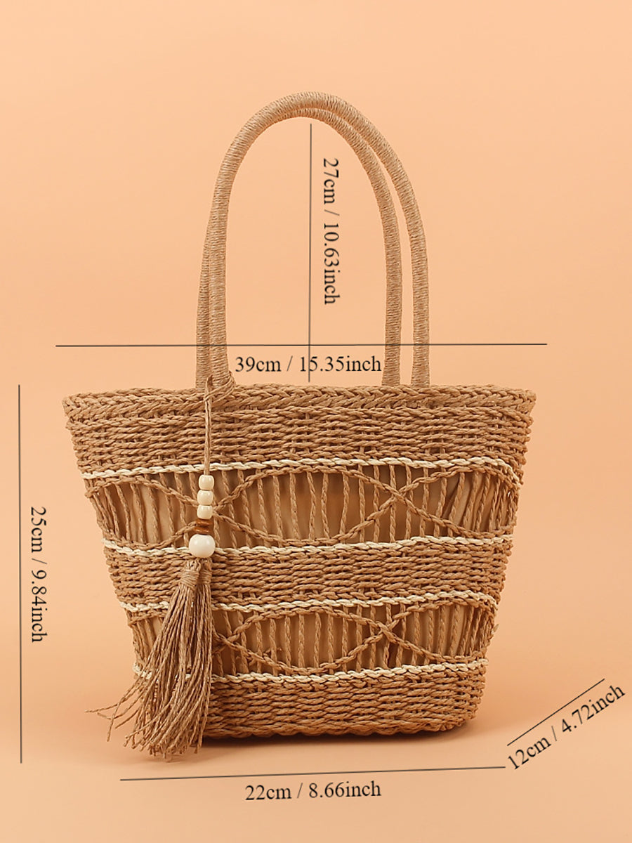 Fashion Straw Weave Shoulder Bag Commuter Bag