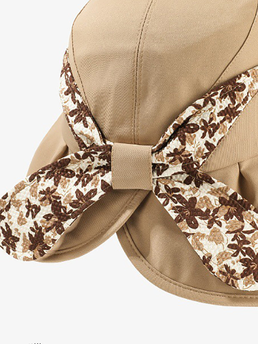 Women Summer Artsy Floral Bowknot Sunproof Hat