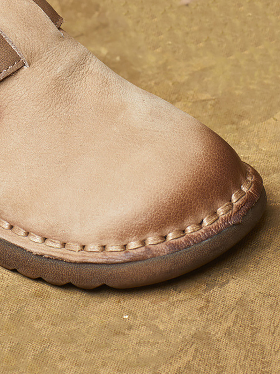 Women Casual Soft Genuine Leather Flat Shoes