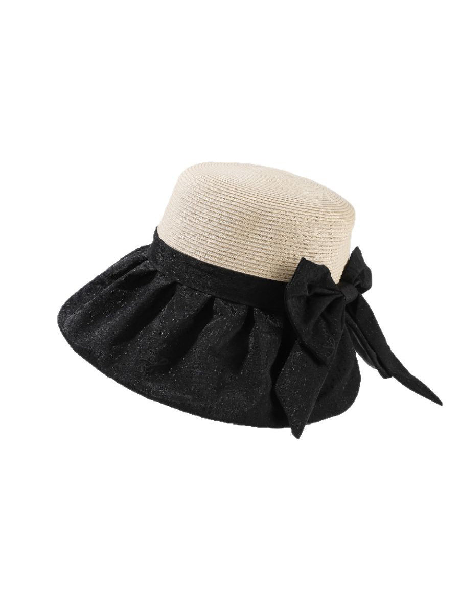 Women Summer Sunproof Straw Spliced Hat