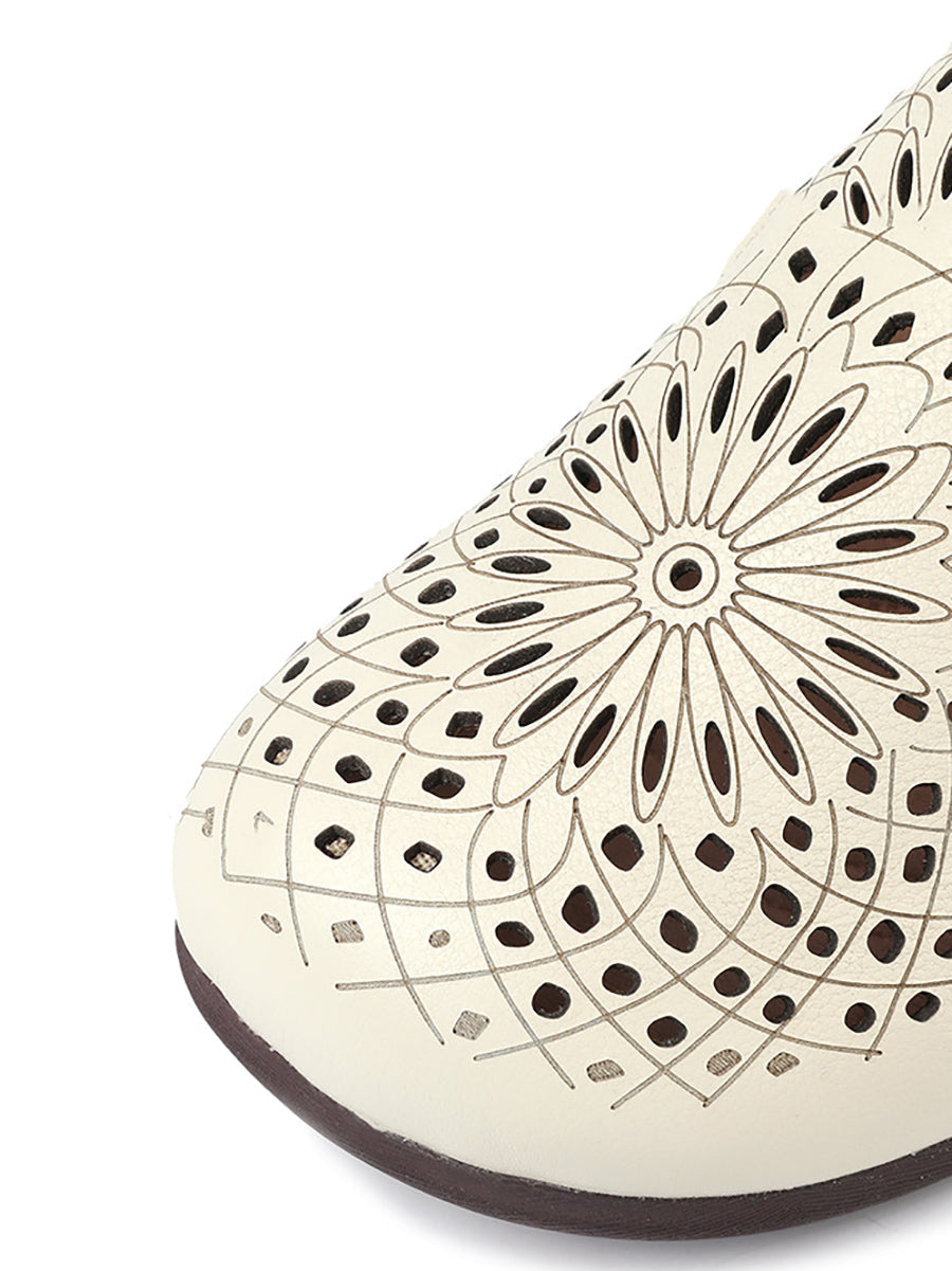 Women Summer Genuine Leather Hollow Out Shoes