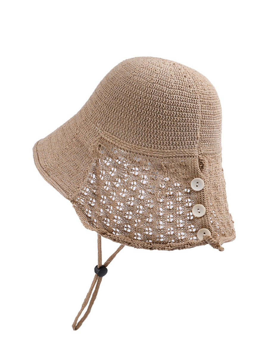 Women Casual Pure Color Knit Sunproof Hat