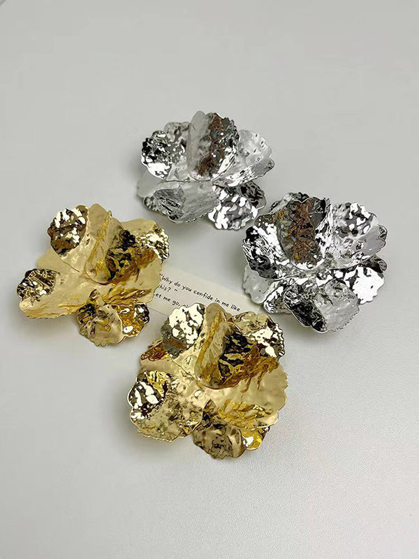 Flower Shape Shiny Earrings Accessories