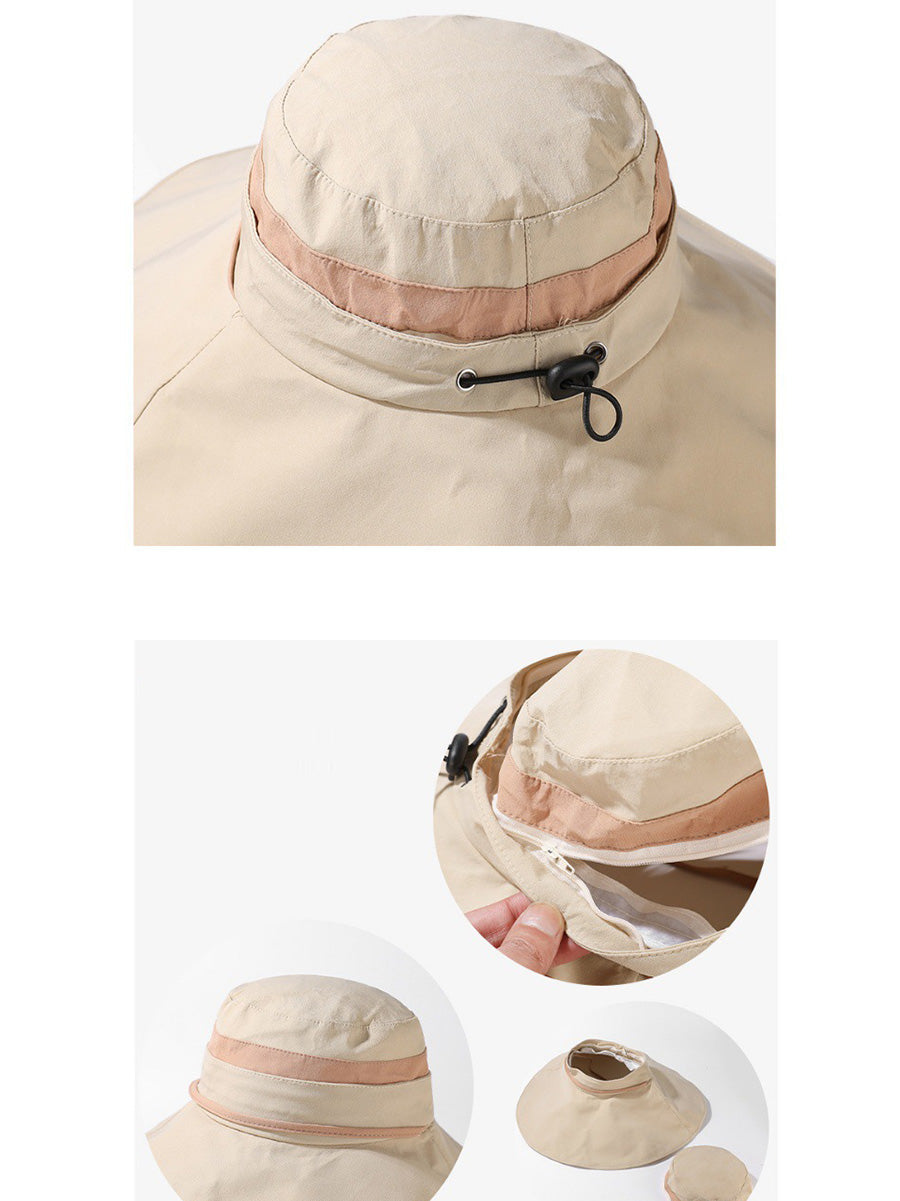 Women Casual Stripe Large Brim Sunproof Hat