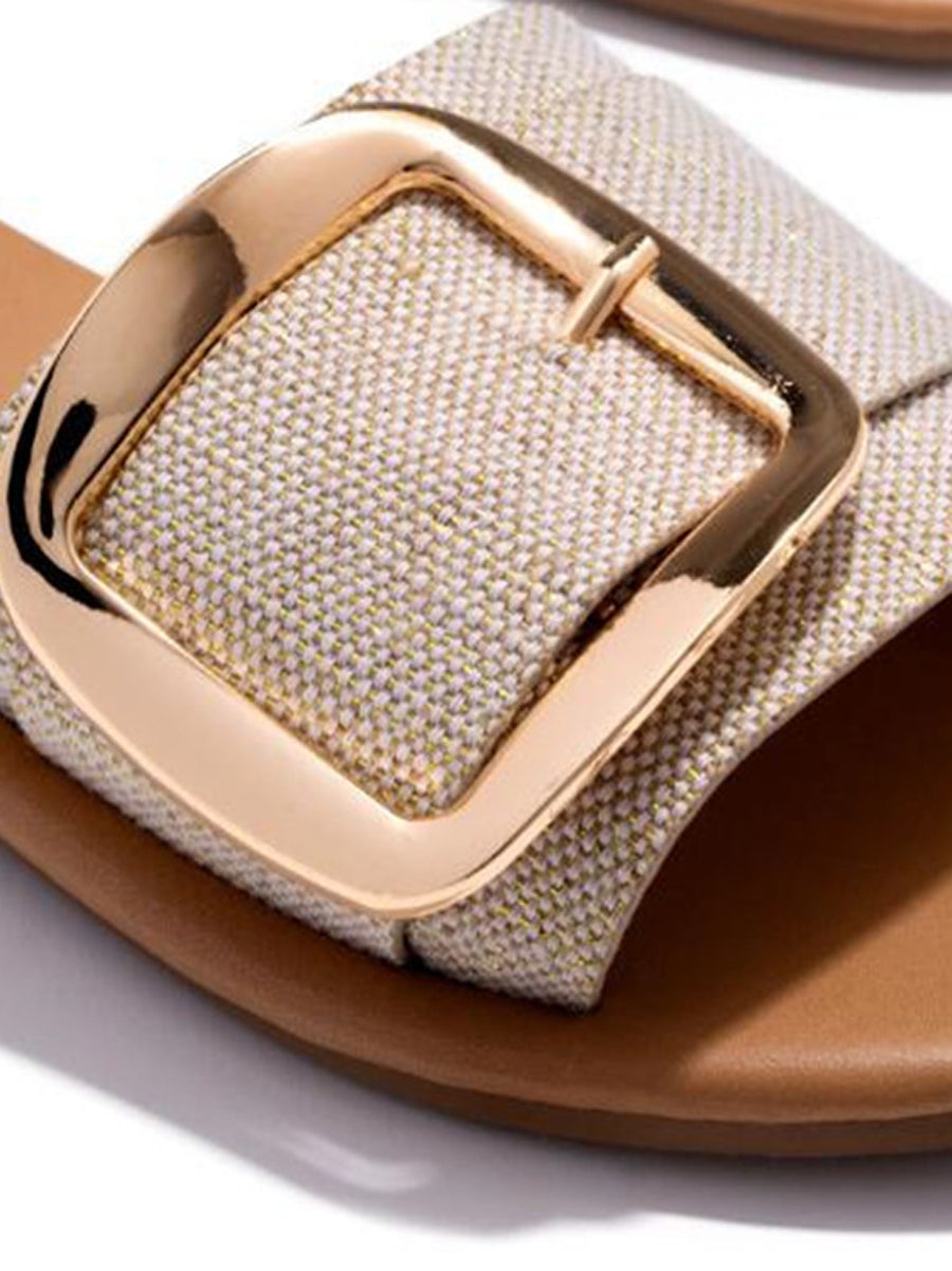 Buckle Leopard Slippers