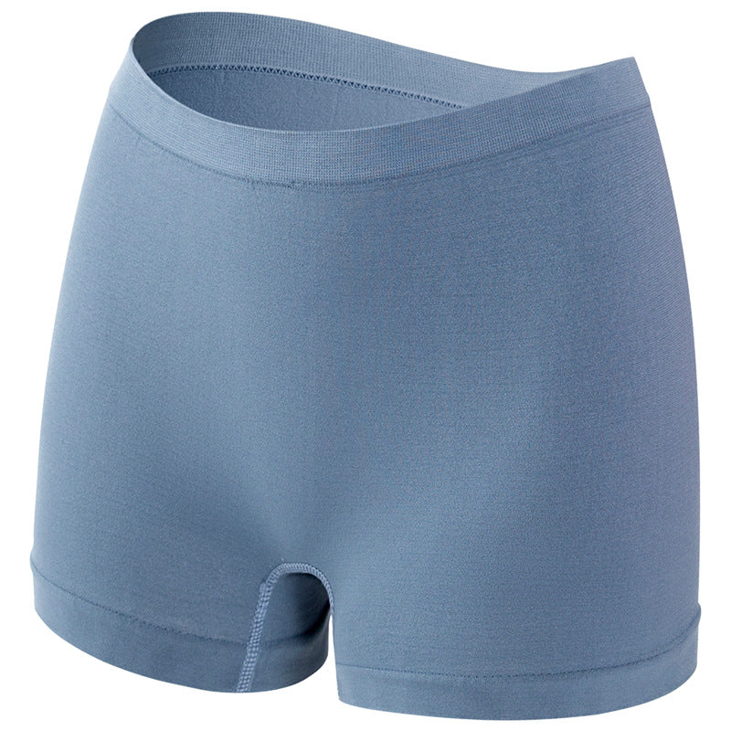 Solid Color Seamless Mid Waist Nylon Panties For Women, Normal Type, Suitable For All Seasons