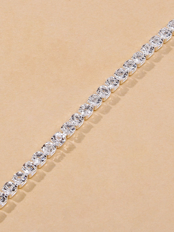 Simple Shiny Rhinestone Footchain