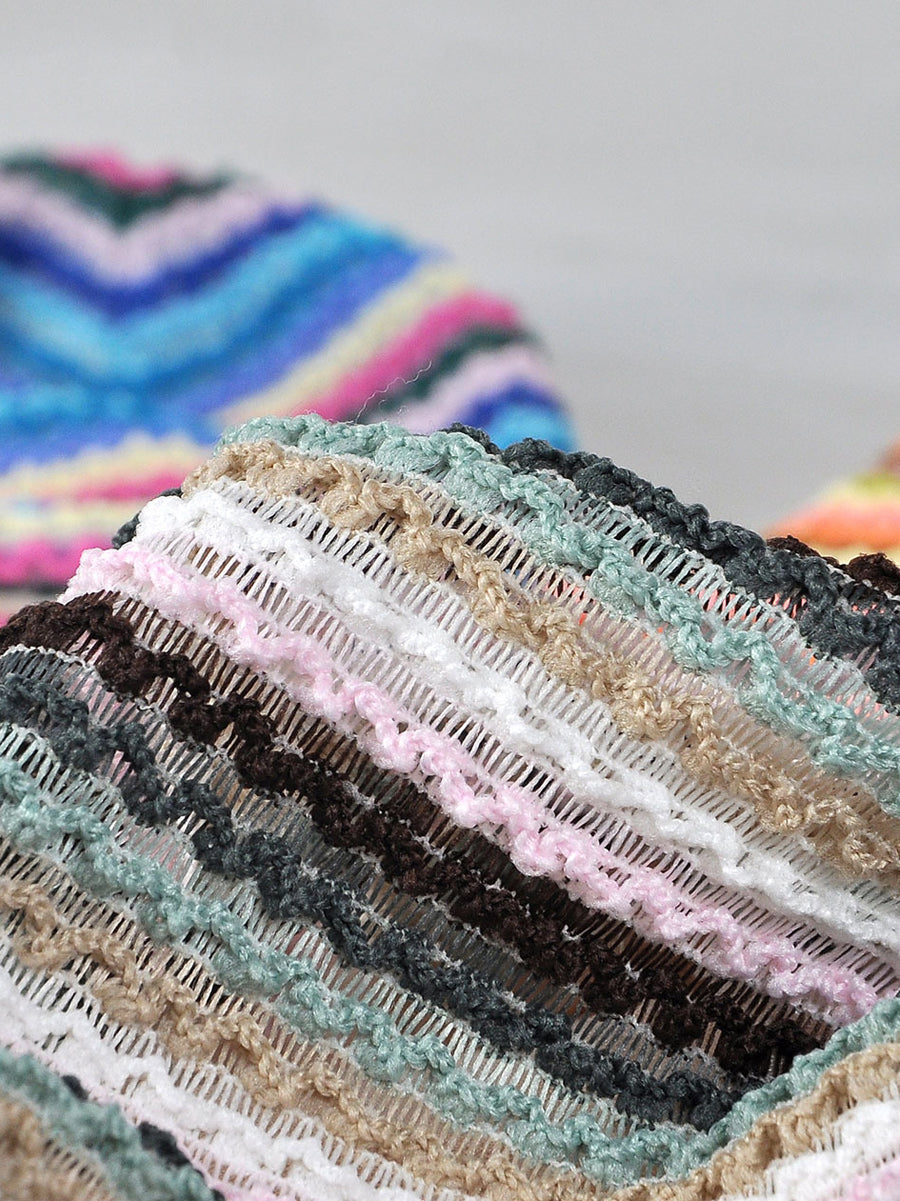 Women Artsy Colorblock Stripe Knitted Hat