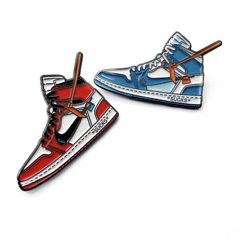 AJ Sneakers Metal Badge Trendy Gift Collaboration Badge Bag Decoration Geometric Alloy Badge