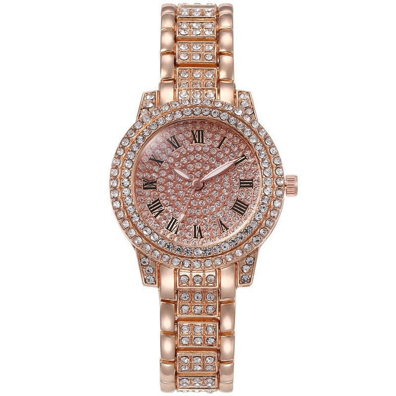 Women's Quartz Watch With Stainless Steel Strap And Buckle, Featuring Ordinary Glass Mirror And Pointer Display