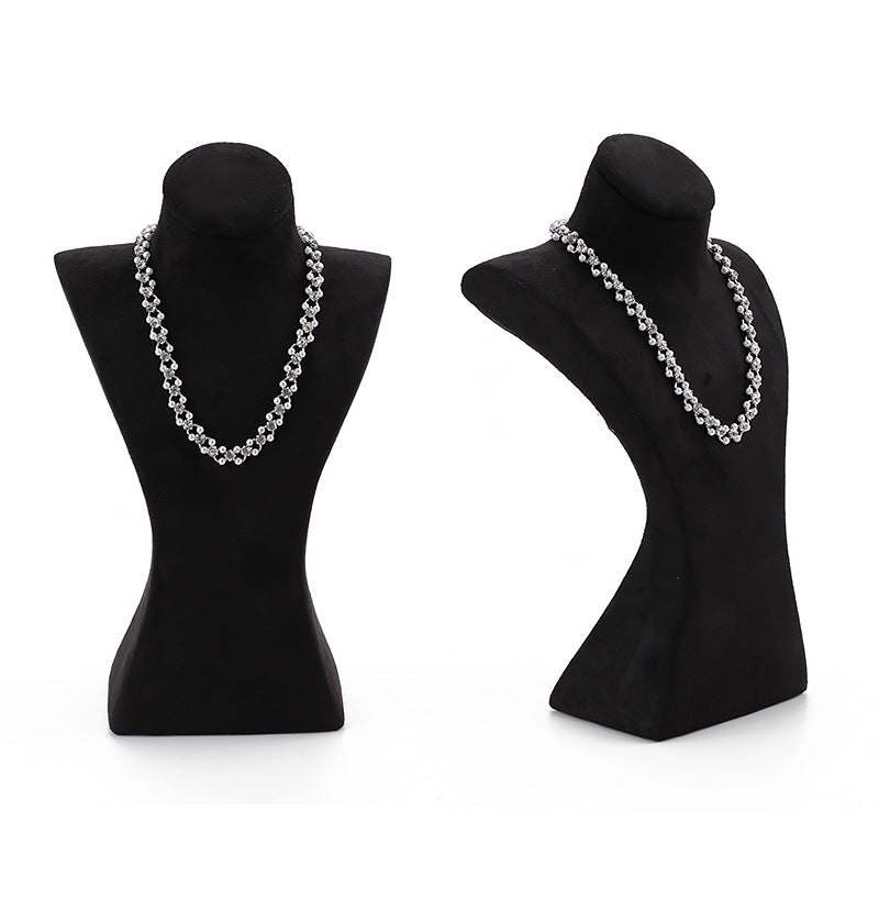 Jewelry Display Bust In Flannel Material, 1 Piece, Available In Coffer Color