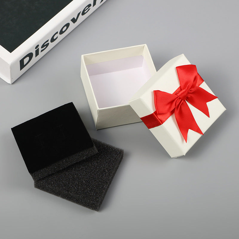 1 Piece Paper Jewelry Box With Bow Tie Design, Perfect For Elegant Jewelry Packaging