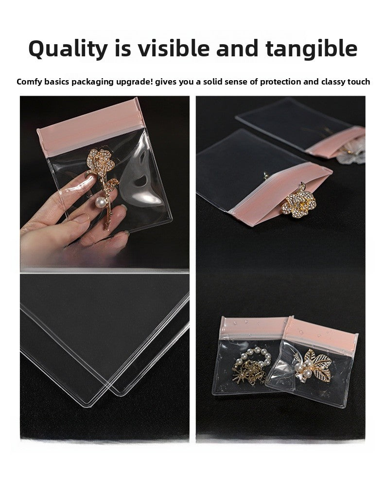 Pink EVA Jewelry Packaging Bags In Plastic Resealable Material For Secure Storage