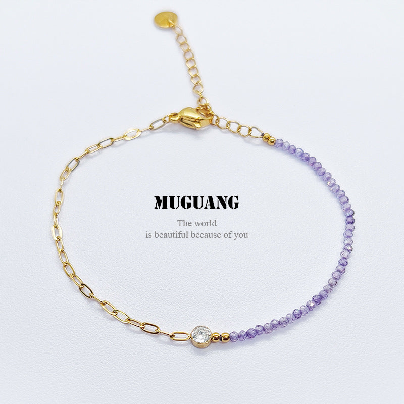 Simple Style Bracelets For Men And Women Featuring Natural Stone Inlay And Durable Titanium Steel Material In Steel Color