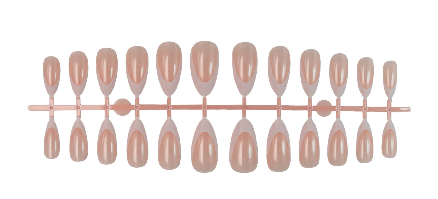 French Pattern Press-On Nails Featuring Elegant Lines For A Stylish And Easy Manicure