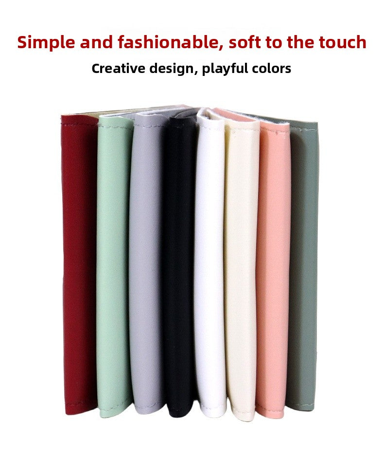 Transparent PU Leather Jewelry Storage Bag Suitable For Necklaces And Bracelets Packaging Dustproof Bag Solid Color Asymmetric Design