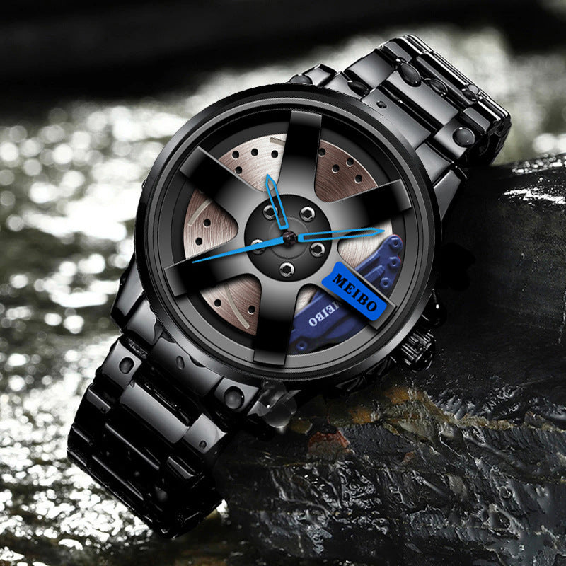 Men's Quartz Watch With Stainless Steel Strap And Single Folding Buckle, Featuring Ordinary Glass Mirror And Pointer Display