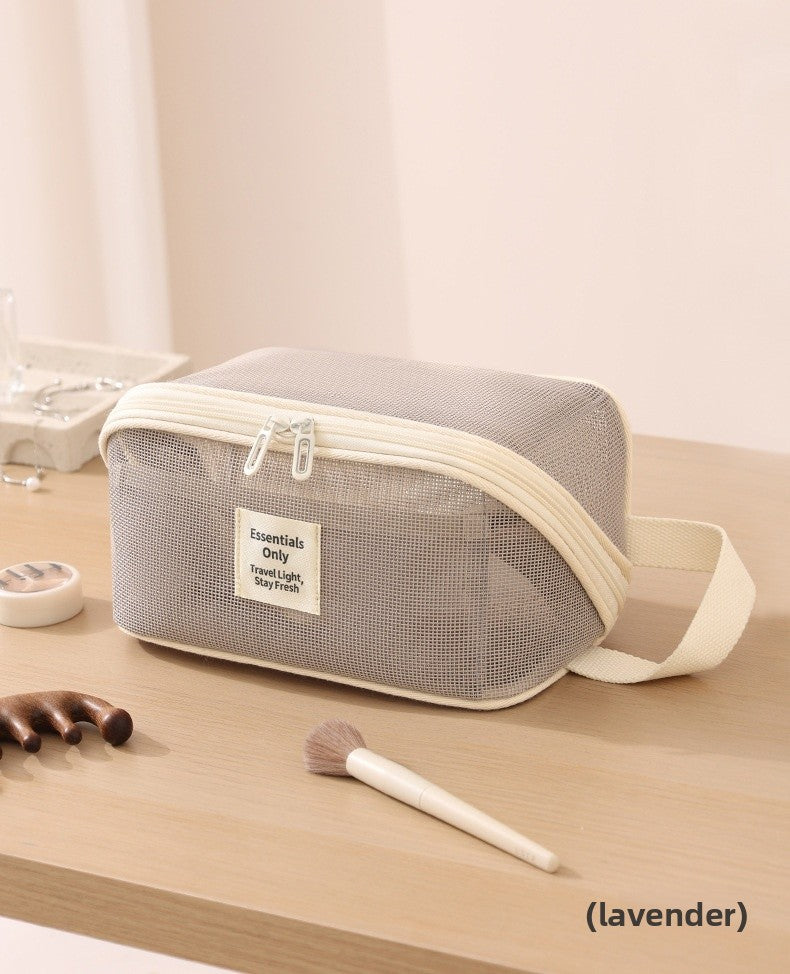 Lattice Net Cosmetic Bag Featuring Durable Design For Easy Storage And Travel