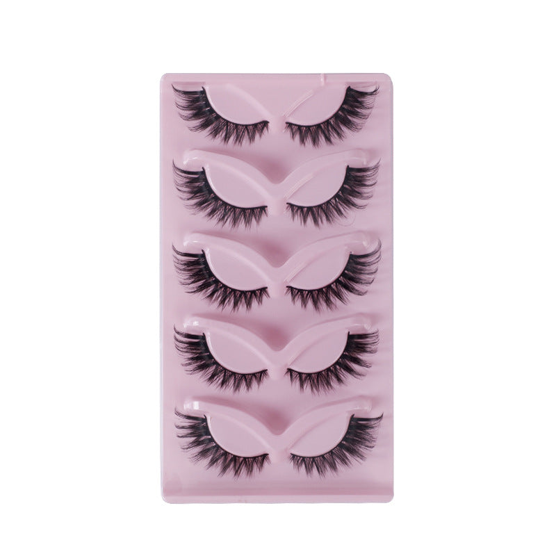 Cat Pattern False Eyelashes, 5 Pairs Made With Soft Artificial Fiber For Natural Look
