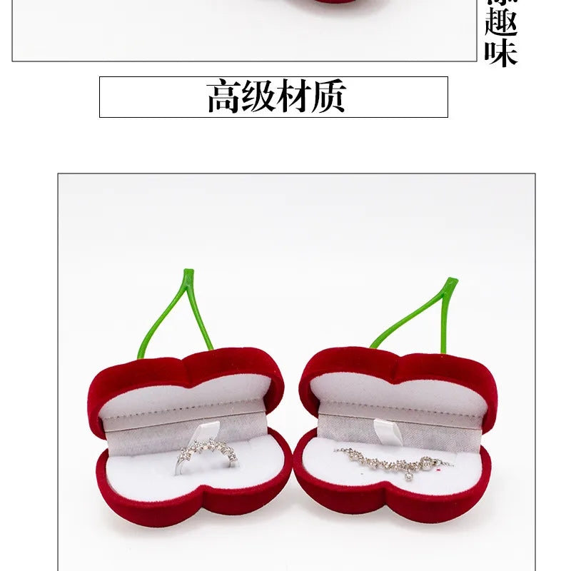 1 Piece Red Flannel Ring Box For Jewelry Packaging