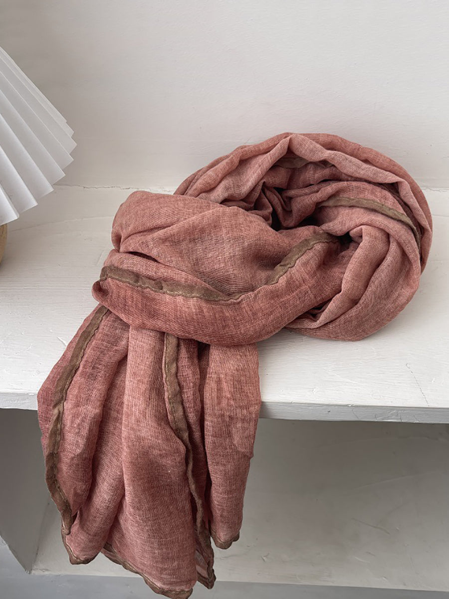 Women Artsy Colorblock Soft Thin Shawl Scarf