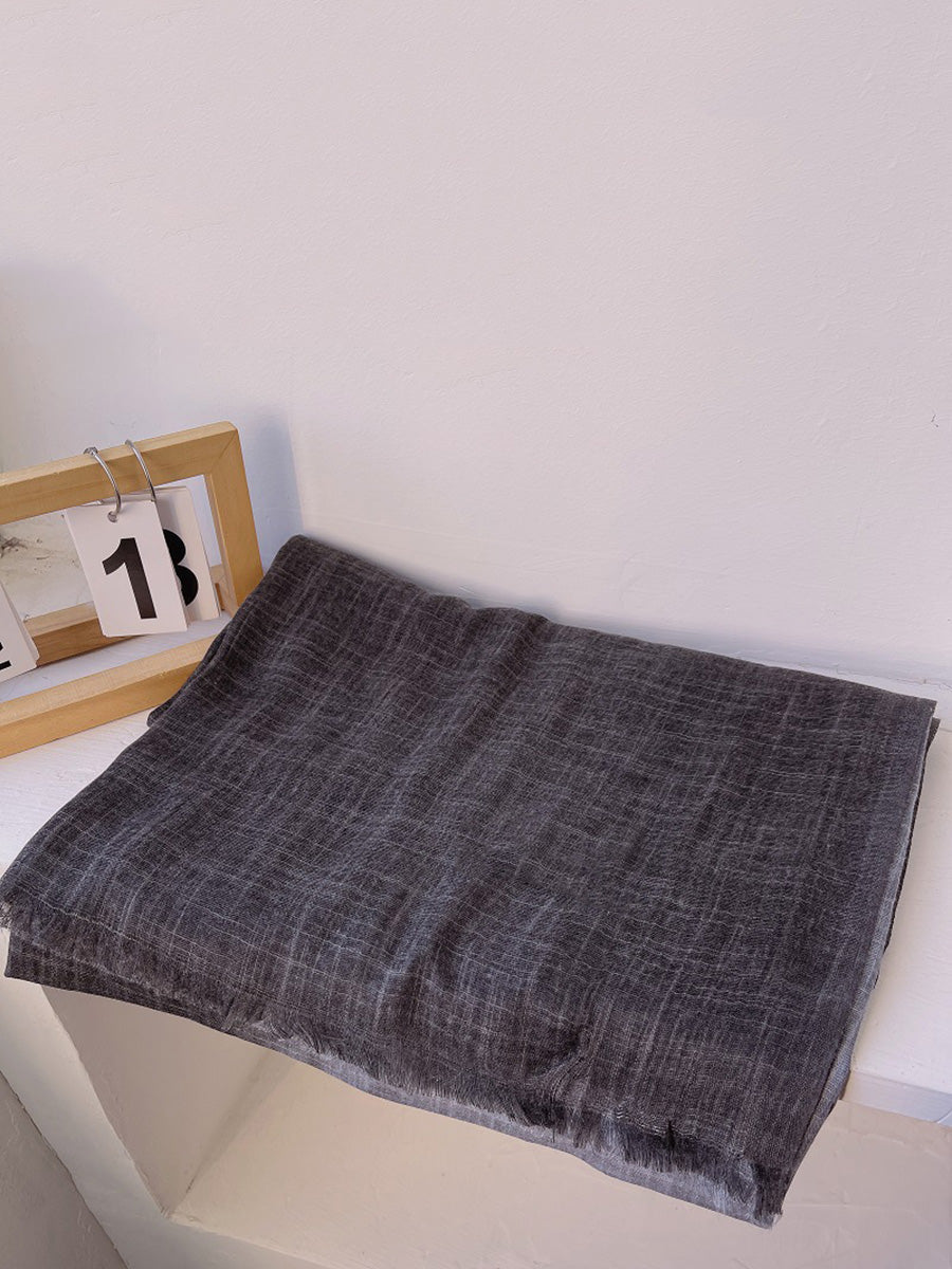 Women Artsy Summer Gradient Color Tassel Shawl Scarf