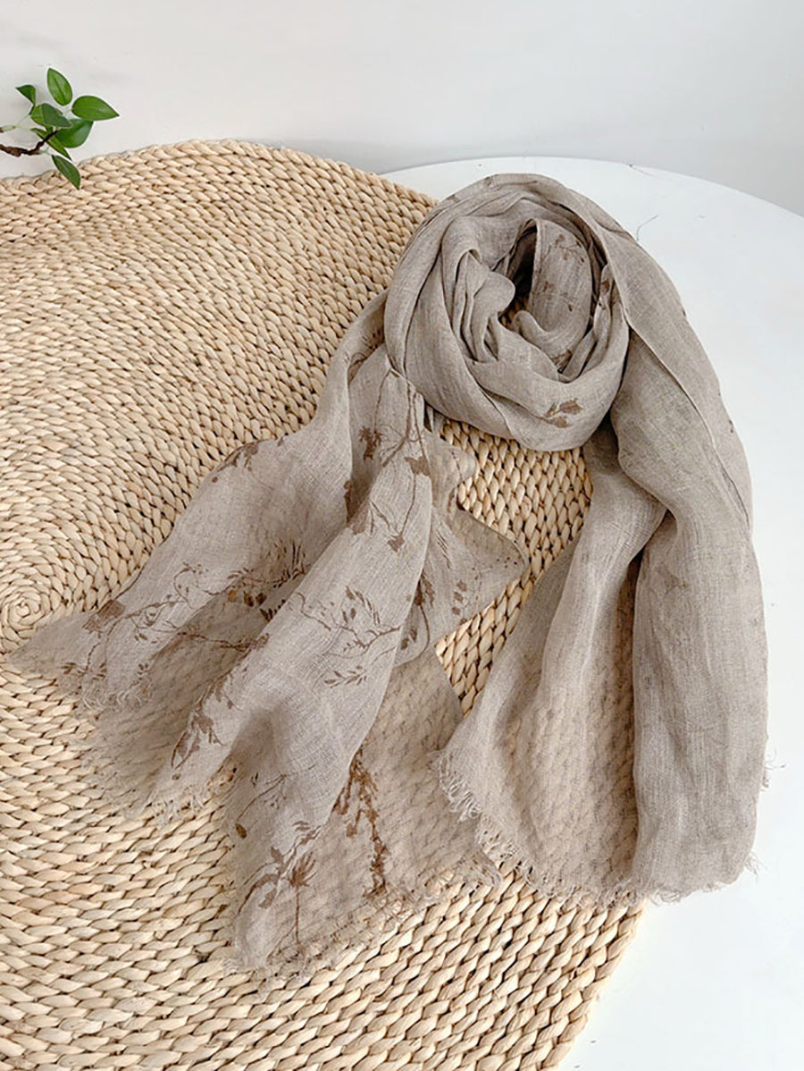 Summer Artsy Floral Thin Shawl Scarf