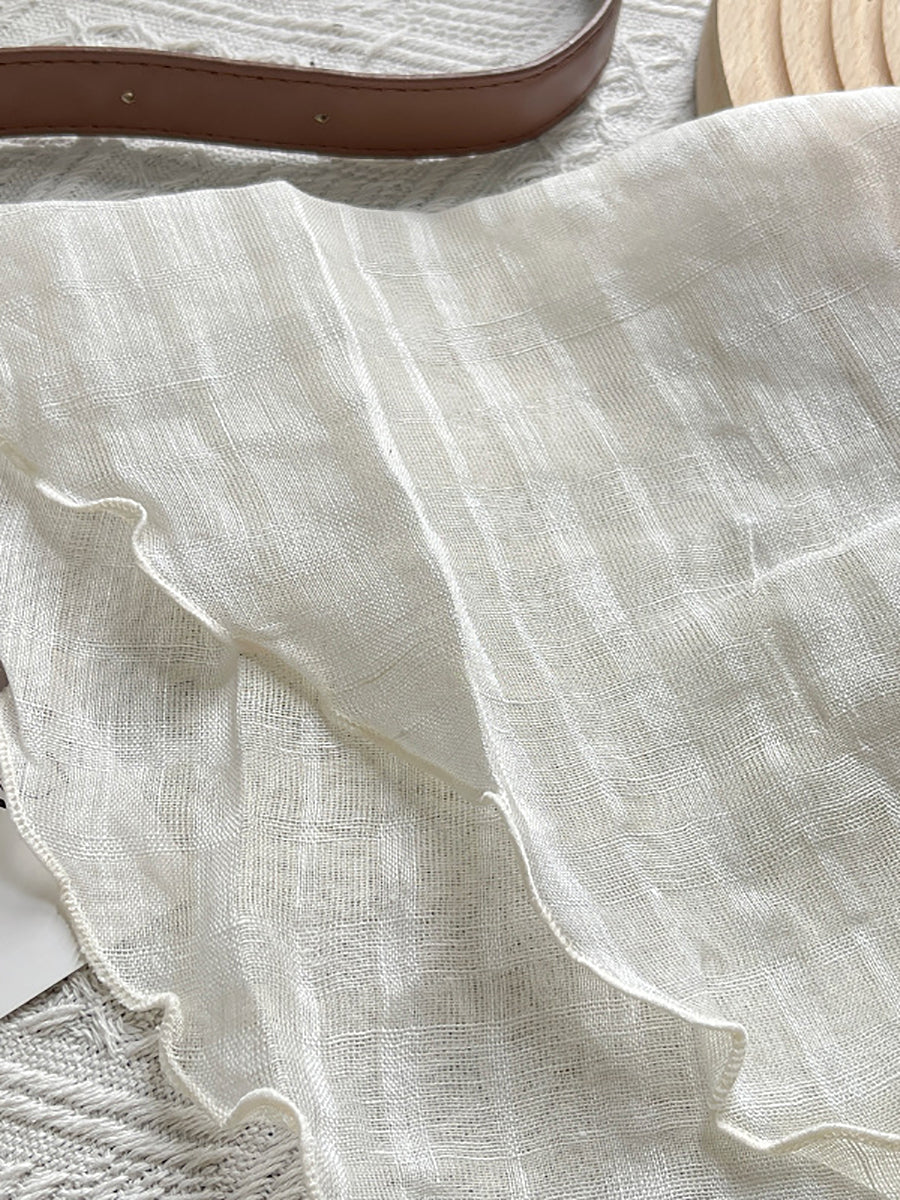 Women Artsy Plaid Tie-dye Triangle Scarf