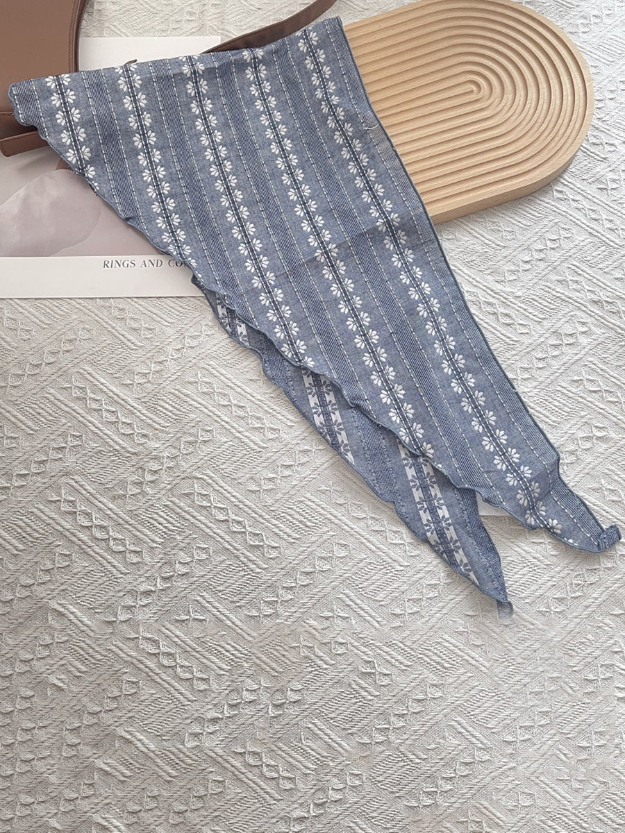 Women Summer Vintage Floral Triangle Scarf