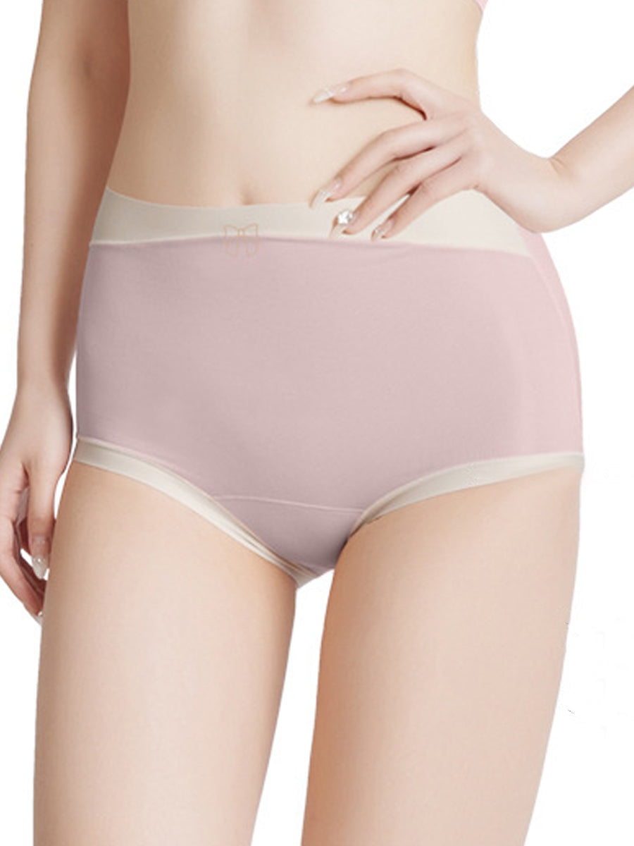 6 Pieces Summer Women High Waist Colorblock Underwear