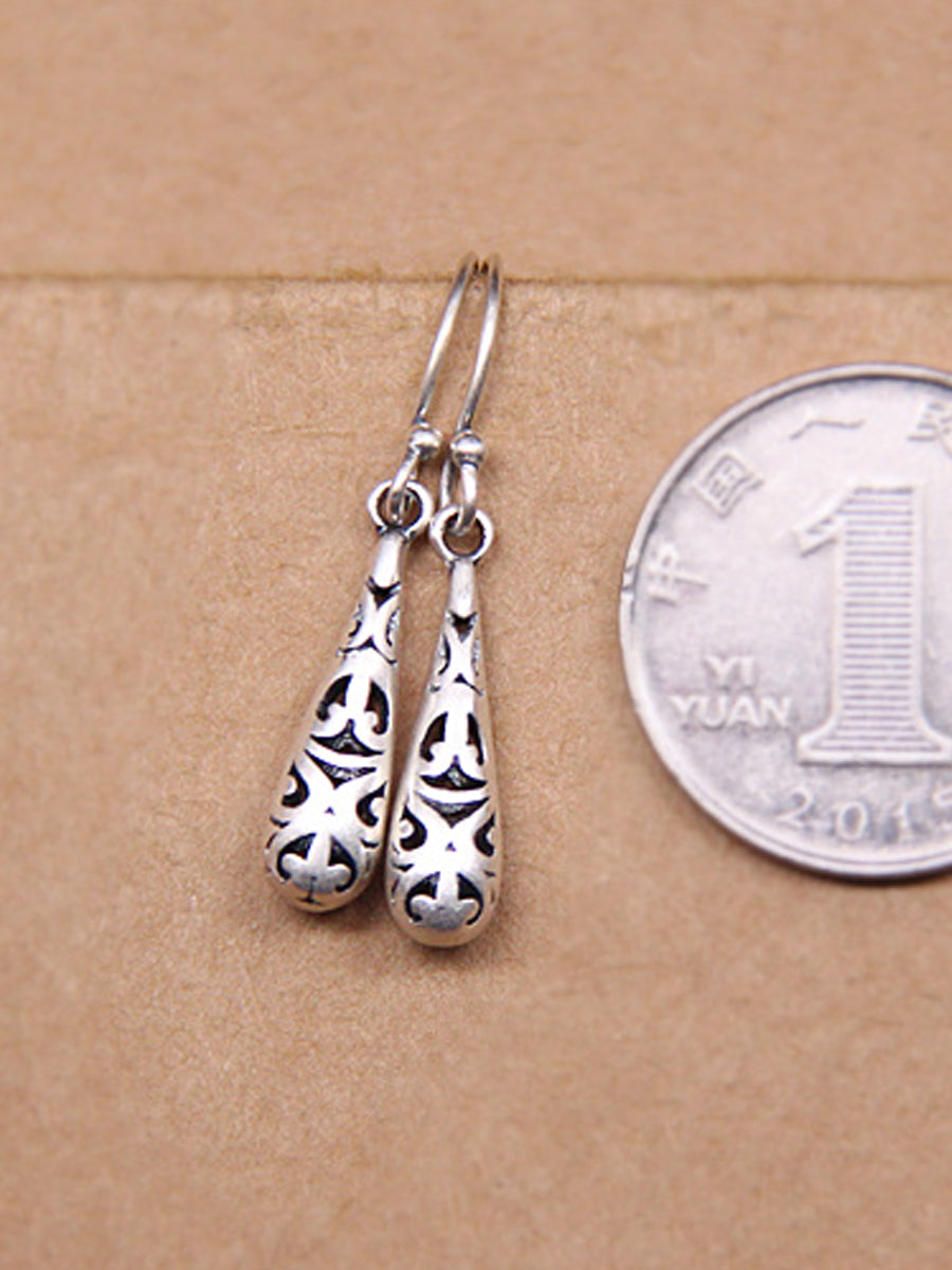 Women Vintage S925Silver Hollow Out Earrings