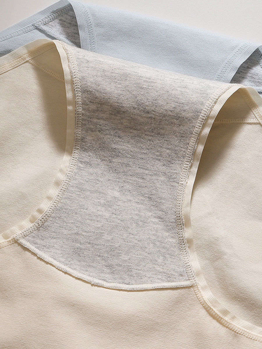 6 Pieces Women Winter Pure Color High Waist Underwear