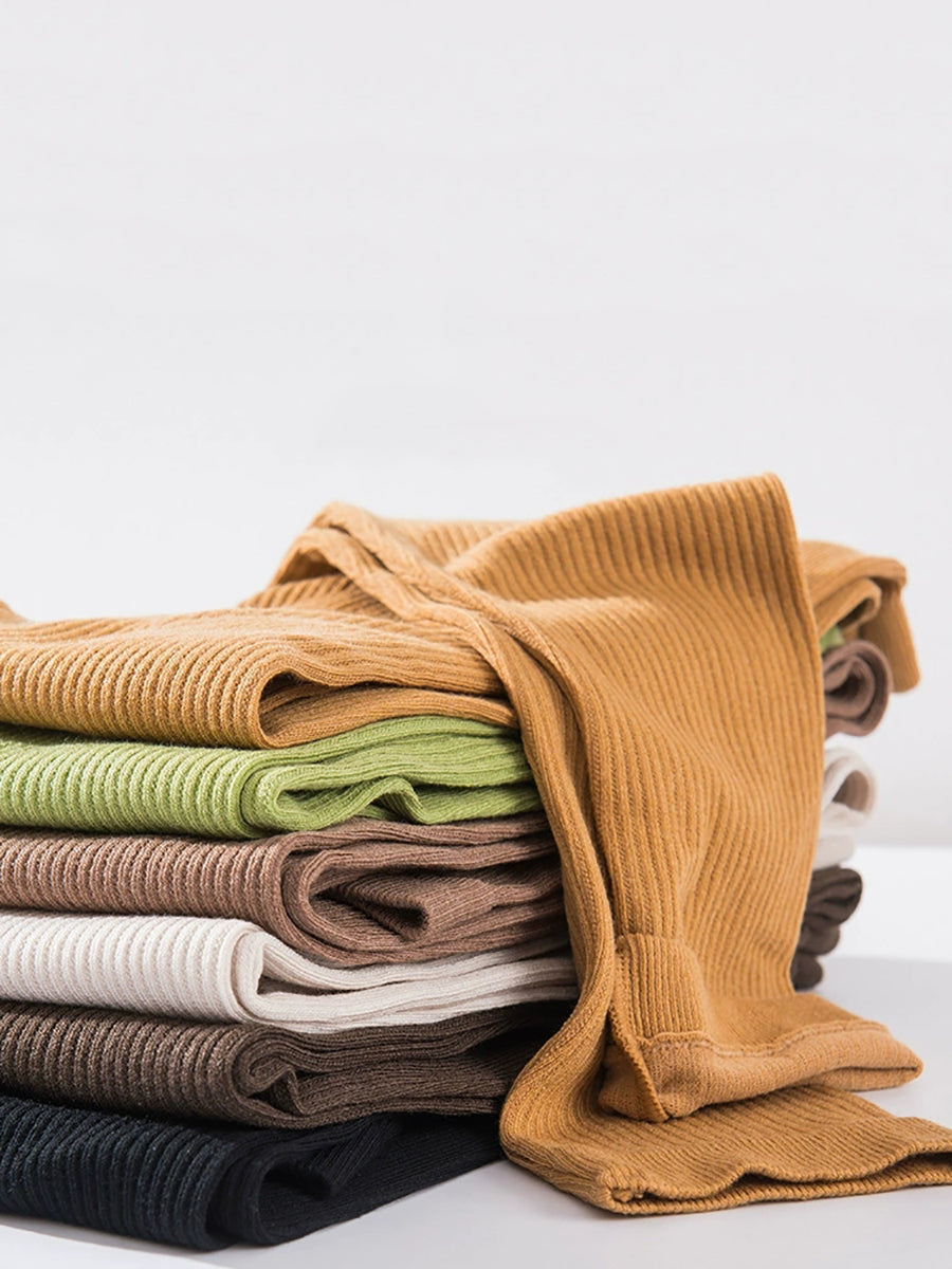 Women Autumn Warm Pure Color High Waist Leggings