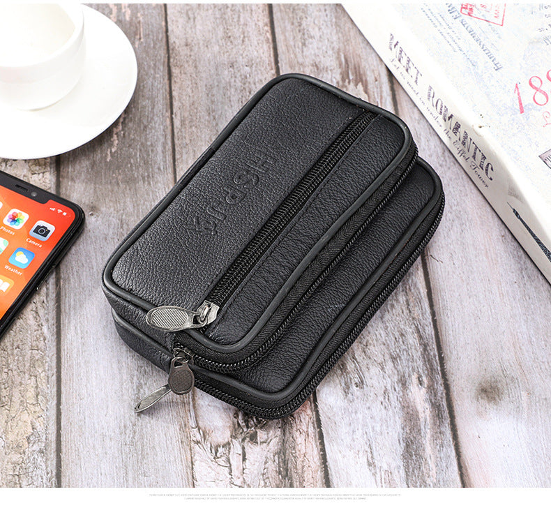 Men's Solid Color PU Leather Phone Wallet In Bucket Shape For Stylish Everyday Use