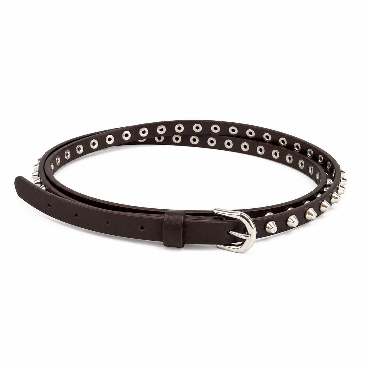 Women’s Punk PU Leather Belt With Alloy Pin Buckle In Dyed Black