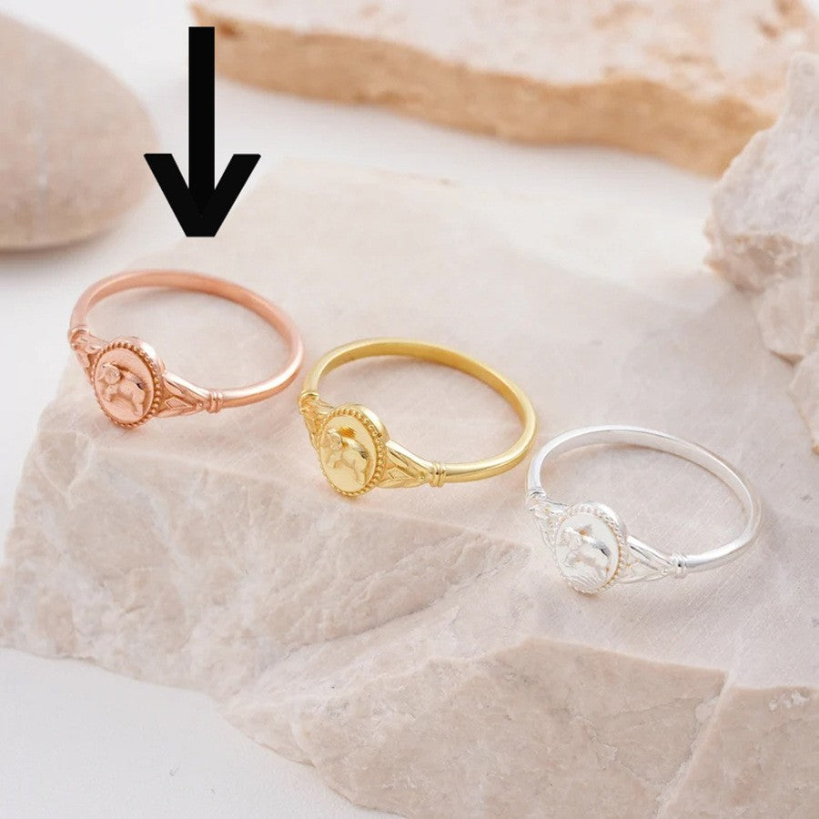 Women’s Elephant Ring In Gold Electroplated Copper, Perfect For Daily Wear