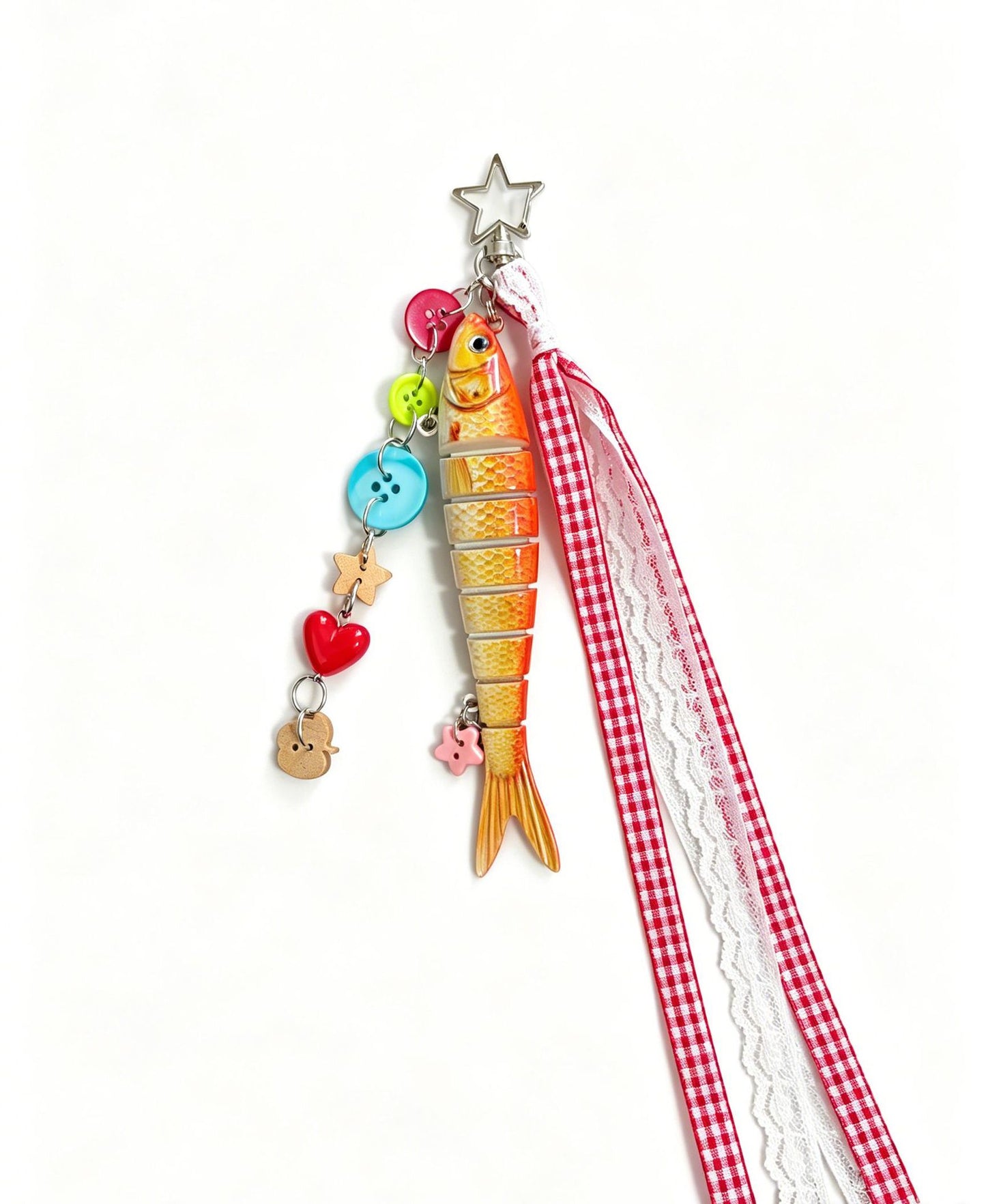 Orange Fish Key Chain In Cartoon Style Made Of Durable Alloy, Perfect For Hanging Accessories