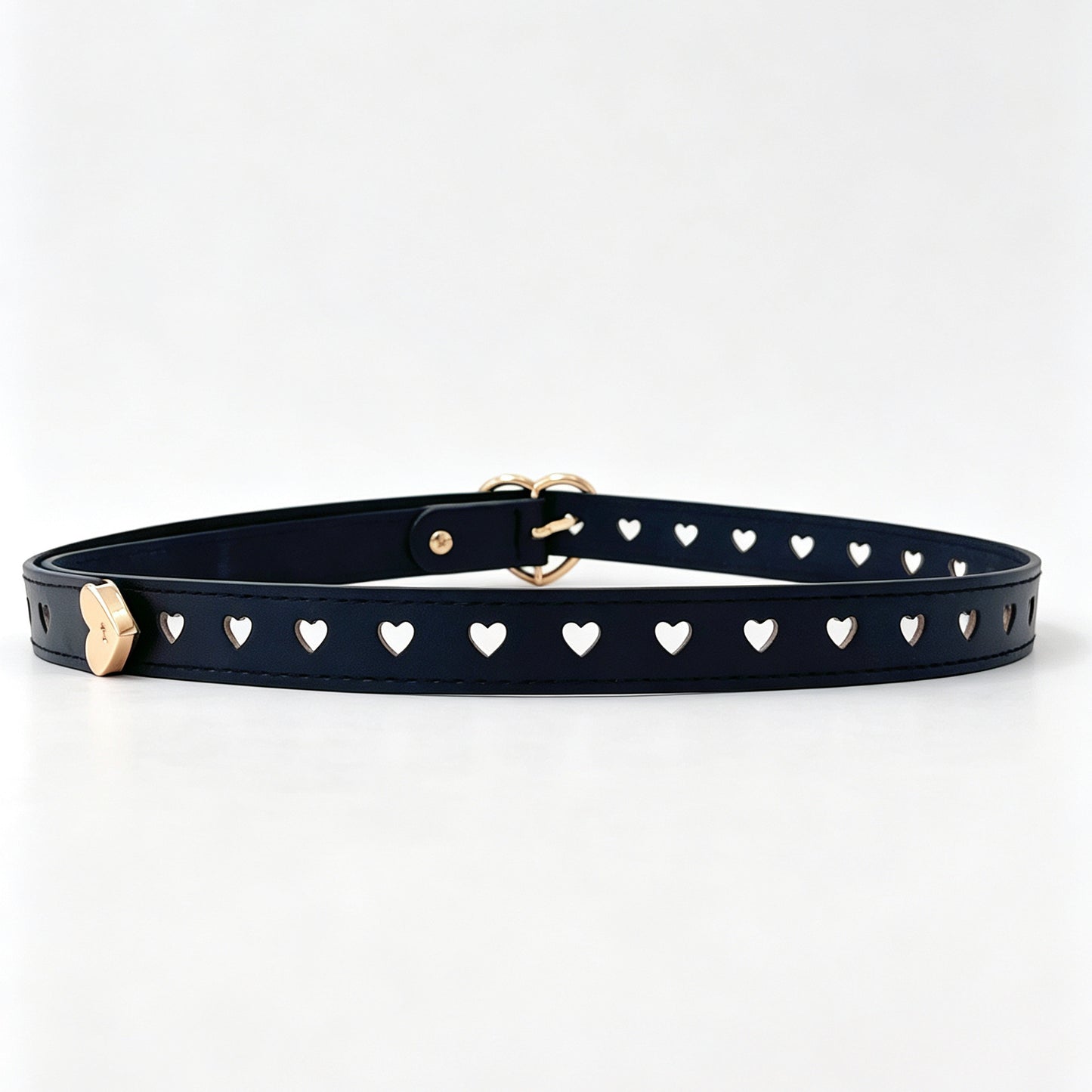 Women’s Heart Shape Belt In PU Leather With Alloy Pin Buckle, Stylish And Trendy Accessory