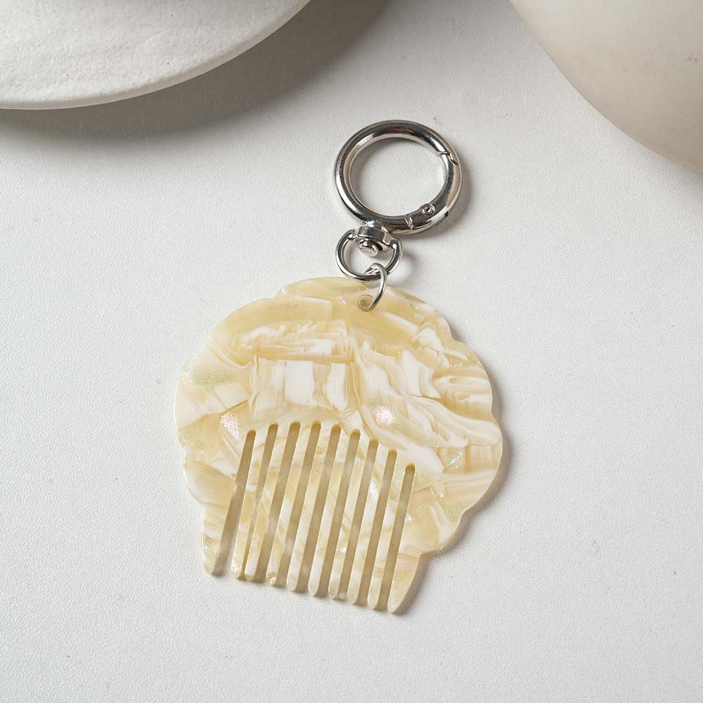 Handmade Blue Shell Key Chain In Acetic Acid Material With Sweet Style, Perfect For Hanging Accessories