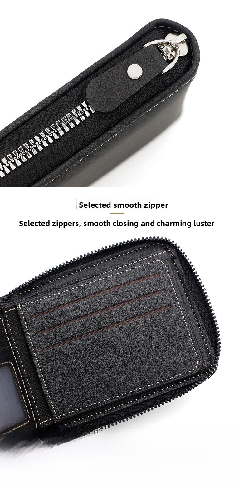Men's PU Leather Card Holder With Chain Featuring Letter Pattern, Perfect For Summer
