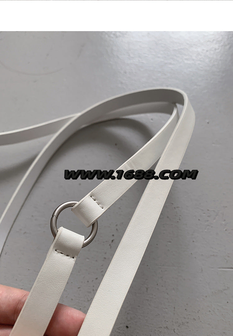 Sweet Style Women’s PU Leather Belt With Alloy Pin Buckle In White