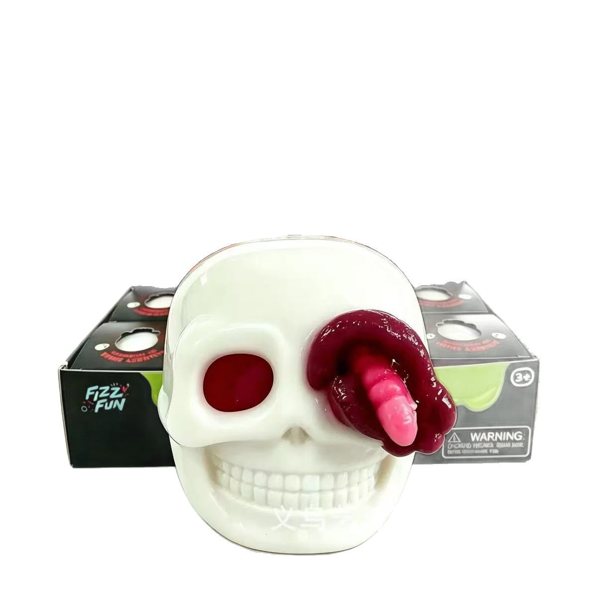 Funny Halloween Skull Squishy Toy Made Of Soft Glue, Perfect Stress Relief Toy