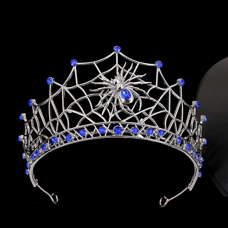 Gothic Spider Web Crown Hair Accessory For Women In Silver Alloy, Perfect For Halloween