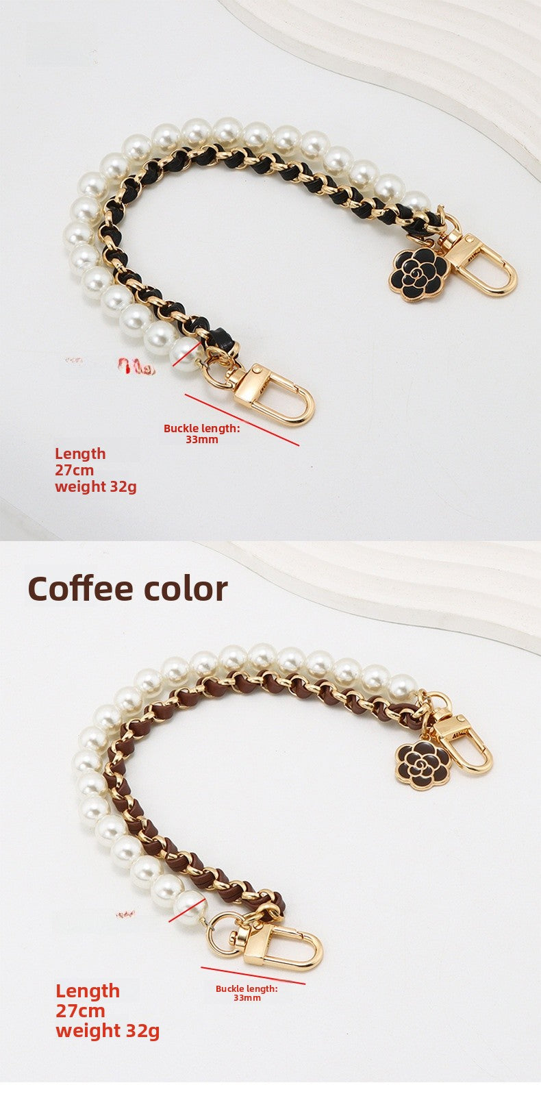Pearl Bag Strap Made Of Durable Metal For Stylish And Elegant Bag Accessories