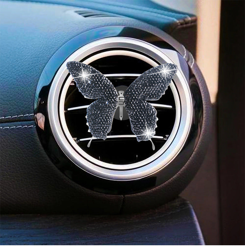 Metal Butterfly Car Interior Decoration In Champagne, Stylish Car Air Freshener Accessory