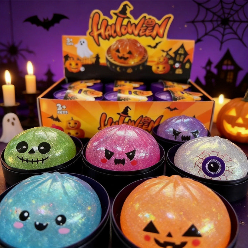 Halloween Steamed Stuffed Bun Squishy Toy Handmade Plastic Stress Relief Toy
