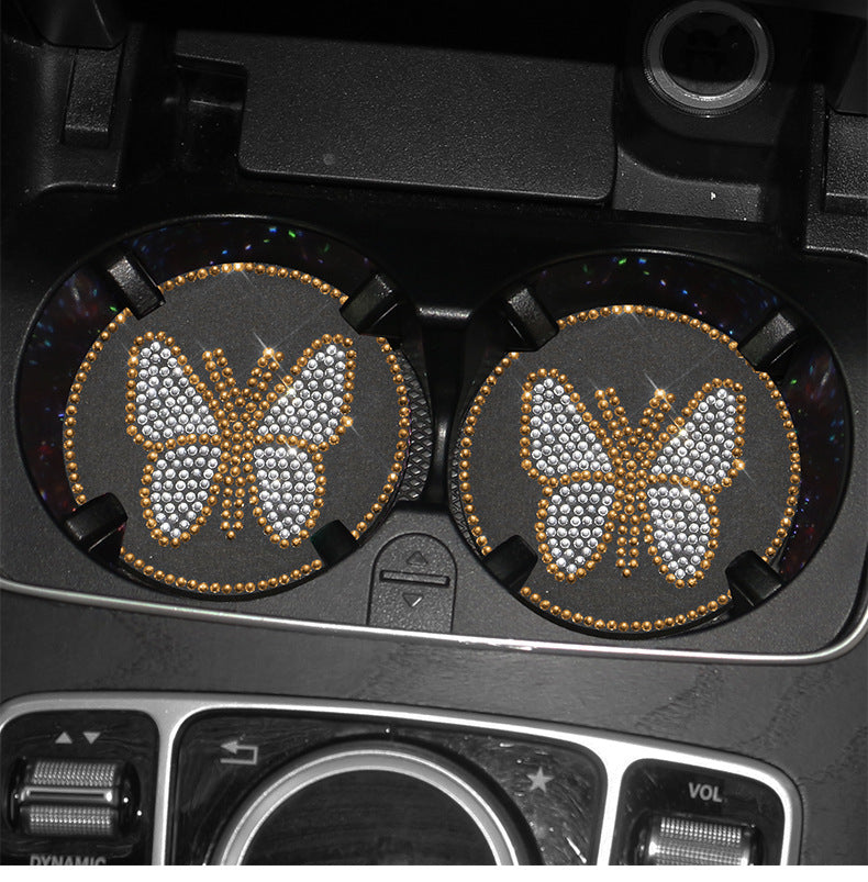 Butterfly Silica Gel Car Interior Accessories In Dyed Black, 1 Pair