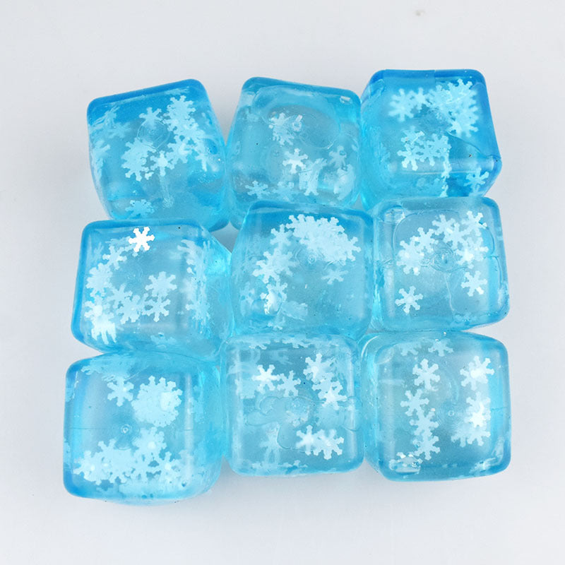 Christmas Snowflake Squishy Toy Made Of Soft TPR Material In Blue, Perfect Stress Relief Toy
