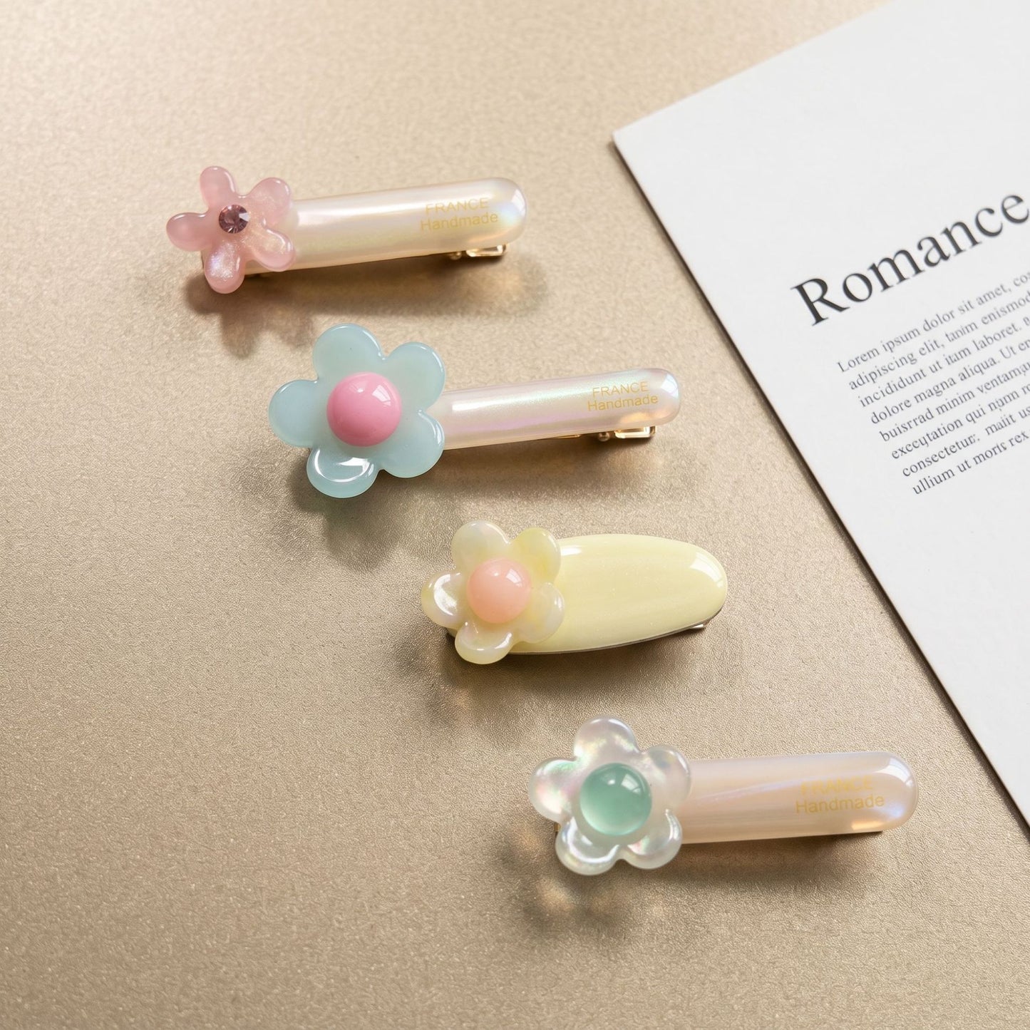 Commute Style Flowers Hairpin For Women Made Of Acetic Acid Sheets In Light Blue, Perfect For Summer