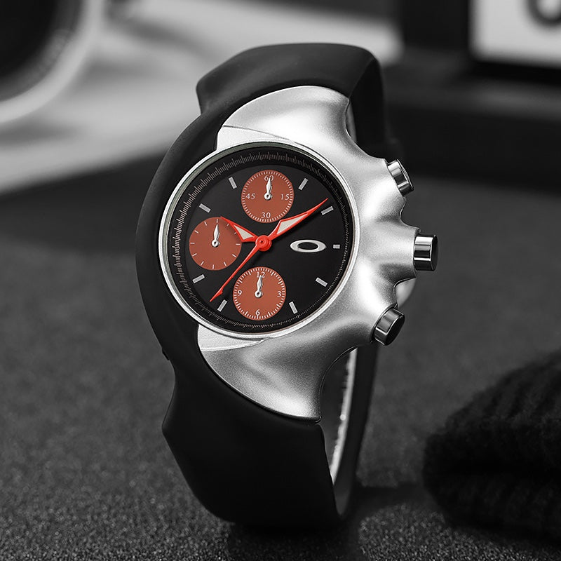 Unisex Quartz Watch With Square Dial, Silica Gel Strap, Pin Buckle, And Ordinary Glass Mirror Material
